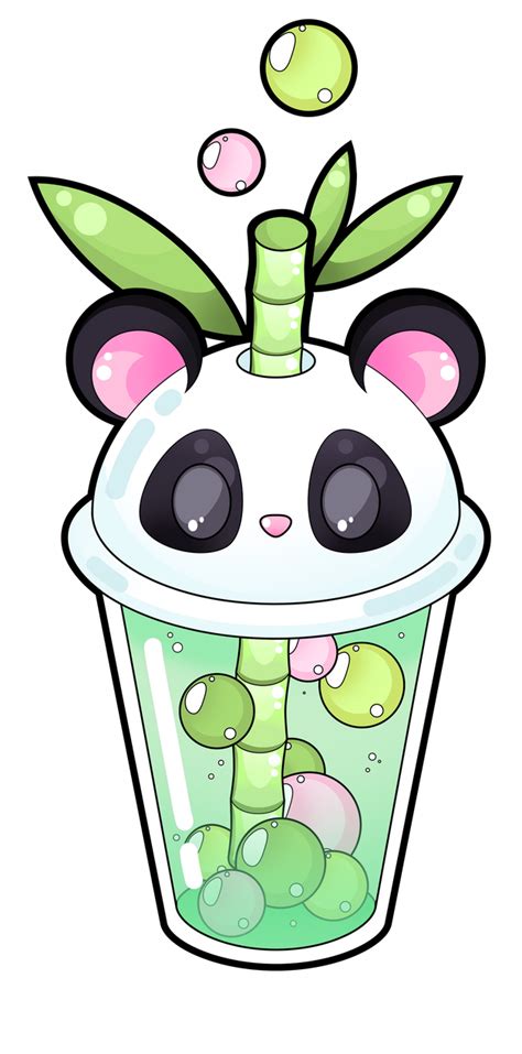 Milk tea with tapioca pearls. Panda bubble tea by Meloxi on DeviantArt