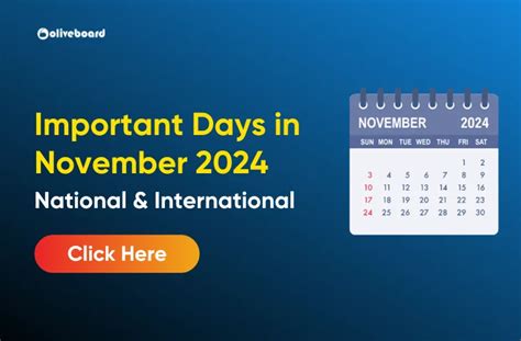 Important Days In November 2024 Check National And International Dates