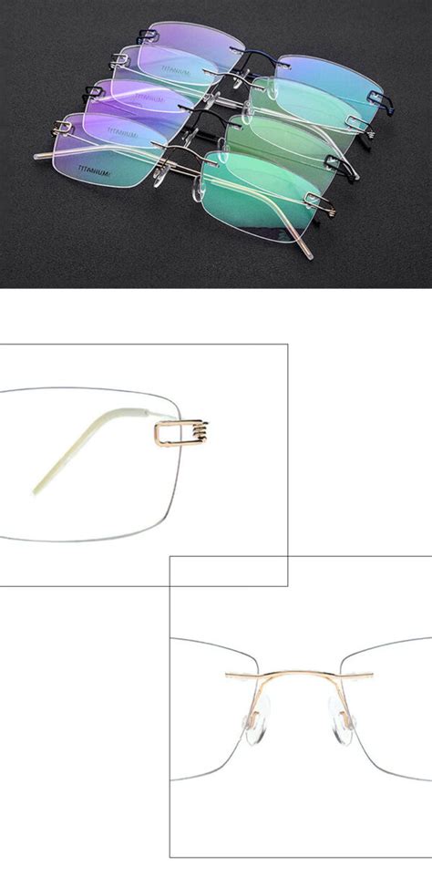 Rectangular Titanium Screwless Eyeglasses Frame Titanium Optix