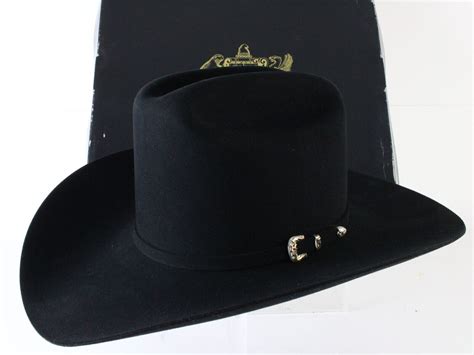 Stetson El Patron Black Beaver Fur Felt Cowboy Hat W Buckle 30x Size 6
