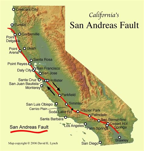 San Andreas Fault Line Fault Zone Map And Photos