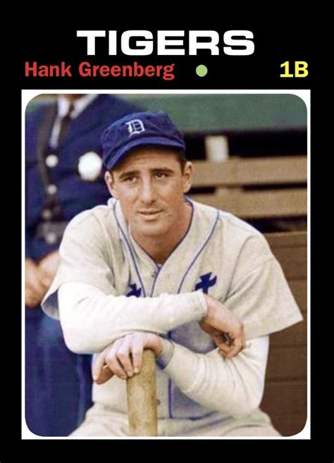 Hank Greenberg Tigers Baseball Baseball Mlb Detroit Tigers