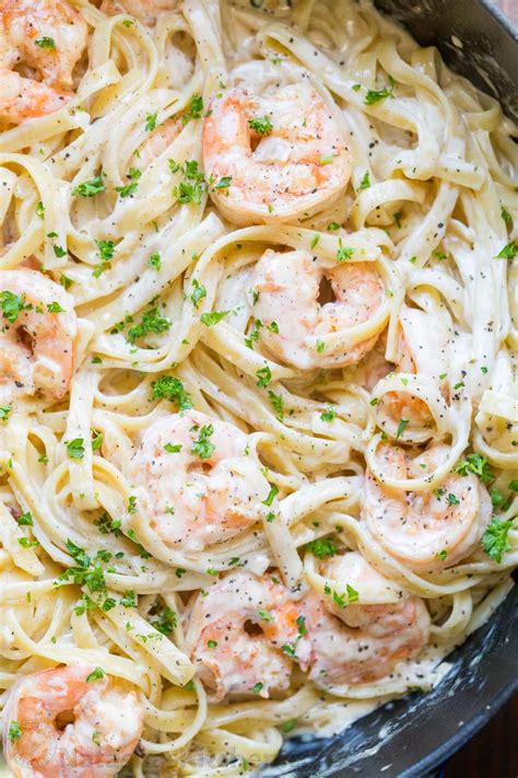Vegetables like asparagus, chopped into small pieces and broccoli florets are also great additions. Creamy Shrimp Pasta reminds me of my favorite dish at Olive Garden with plump juicy shrimp and ...