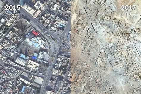 Postgraphicshow War Ravaged The City Of Mosul In Satellite Imagesjust