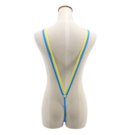 Sherrylo Extreme Slingshot Topless V G String Thong Micro Bikini Exotic Mini Swimwear Turquoise