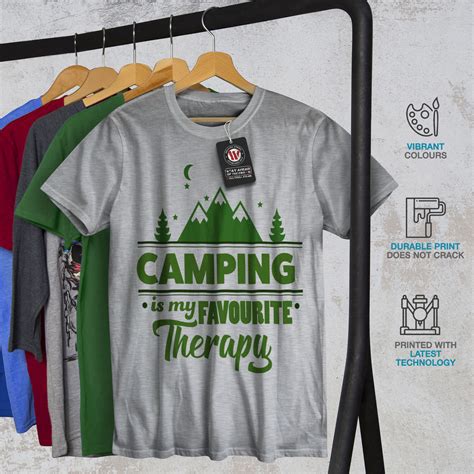 Wellcoda Camping Therapy Mens T Shirt Outdoor Graphic Design Printed