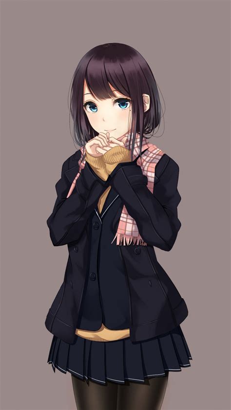 Download School Uniform Cute Anime Girl Wallpaper