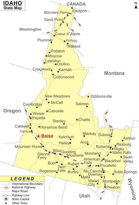 Idaho Map Map Of Idaho State Usa Cities Road River Highways