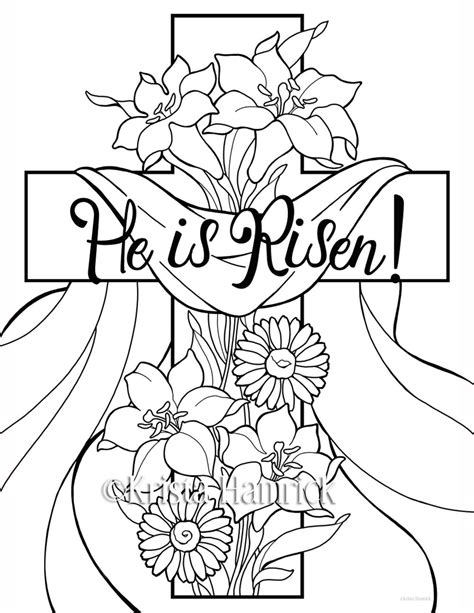 He Is Risen 2 Easter Coloring Pages For Children Etsy