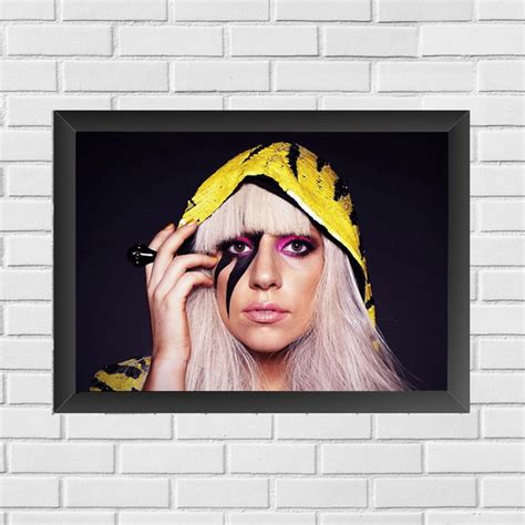 quadro decorativo a4 lady gaga deusa do pop elo7