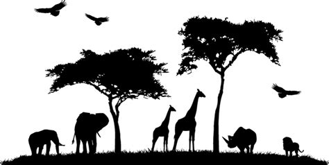 African Landscape Silhouette At Getdrawings Free Download