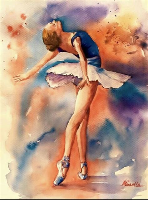Pin By Kinga Korus On Dipinti Watercolor Dancer Ballerina Art