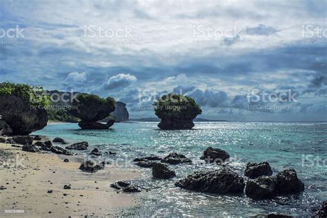 Large Rocks In Ocean Stock Photo Download Image Now Guam Beach