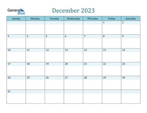 December 2023 Calendar Pdf Word Excel