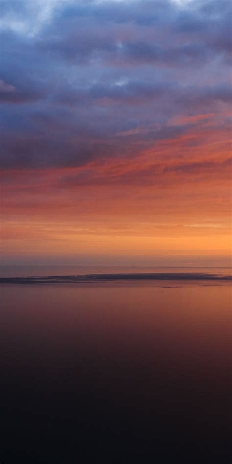 Sunset Bay Sea Silhouette Nature 1080x2160 Wallpaper Scenery