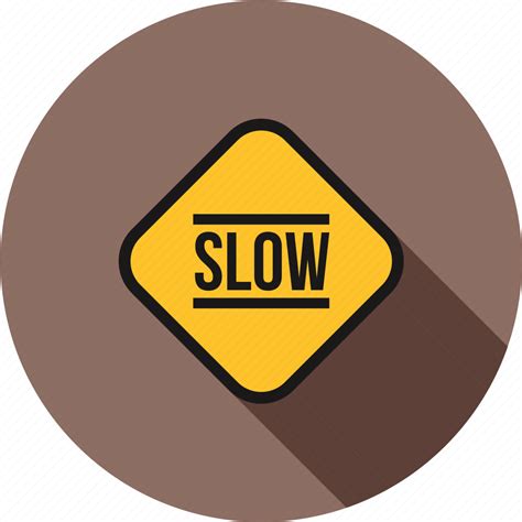 Down Road Sign Slow Traffic Travel Warning Icon Download On
