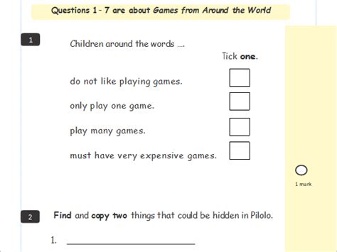 Ks1 Reading Sats Question Template Teaching Resources