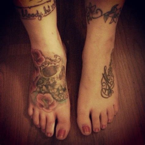 Beautiful Flower Foot Tattoo Design For Women Cool Tattoo Designs