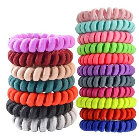 Telephone Wire Hair Ties Ponytail Holders Girls Lady Stretchy Cloth