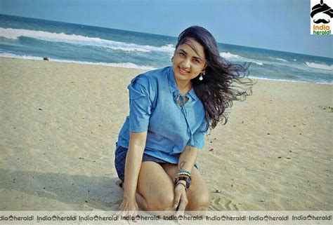 Srushti Dange Hot Thigh Show In Beach Photos
