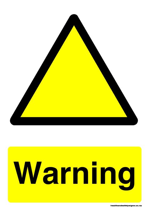 Blank Warning Sign Health And Safety Signs