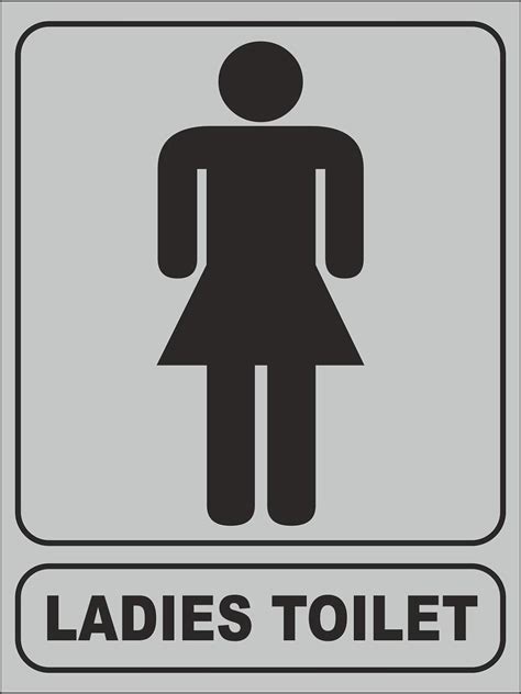 Infinite Stainless Steel Women Toilet Restroom Signage Board Silver 3