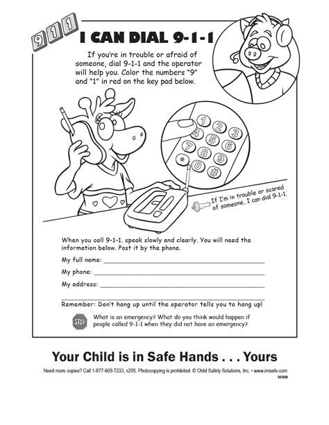 911 Fire Safety Coloring Pages