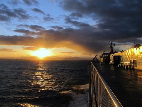 A Beautiful Sunset Off Vancouver Island As Seen From The Queen Of Oak