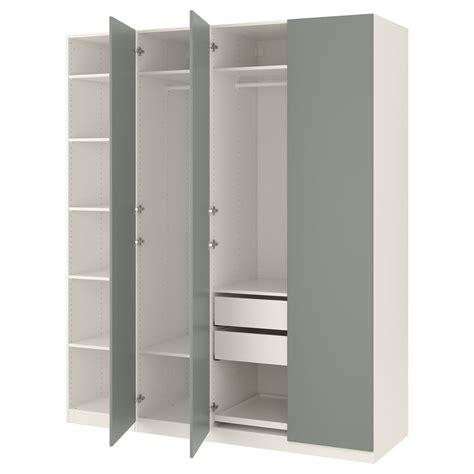 Shop more to save more. IKEA - PAX, Wardrobe, white, Reinsvoll gray-green, 10-year ...
