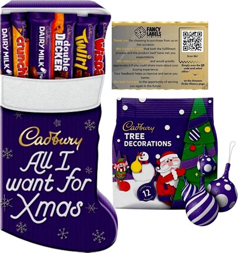 chocolate christmas ts bundle with cadbury large stocking chocolate selection box 179g and