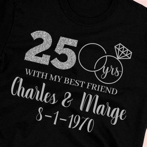 Couples 25th Anniversary Matching Tshirts Silver Anniversary Etsy