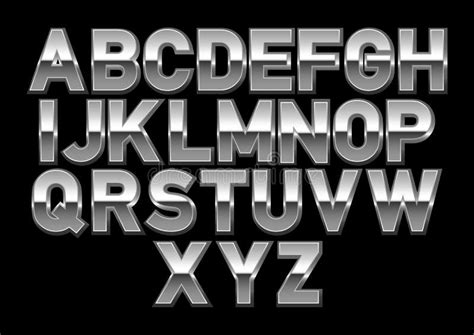Metallic Shiny Fonts Stock Vector Illustration Of Alphabet 221592041