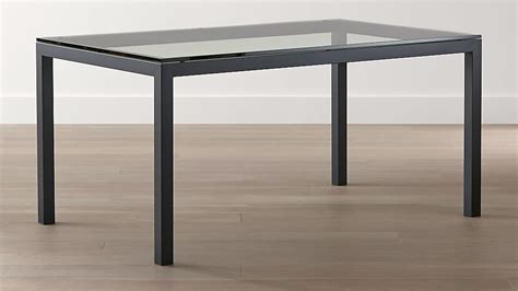 Metal dining tables & sets. Parsons Clear Glass Top/ Dark Steel Base Dining Tables ...