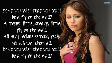 Fly On The Wall Miley Cyrus Lyrics Youtube