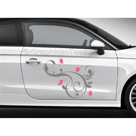 butterflies car stickers custom graphic decal girly car stickers butterfly flowers stickers