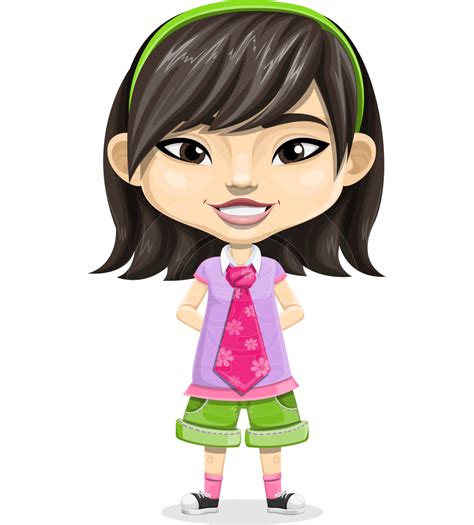 Asian School Girl Cartoon Vector Character Aka Ah Cy Graphicmama