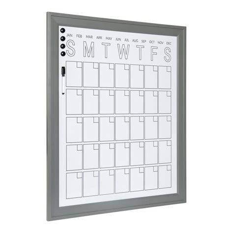 Designovation Bosc Framed Magnetic Dry Erase Vertical Monthly Calendar