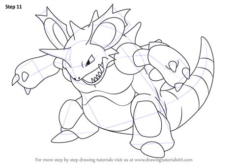 Learn How To Draw Nidoking From Pokemon Pokemon Step By Step