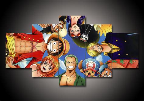 One Piece 10 Anime 5 Panel Canvas Art Wall Decor Canvas Storm