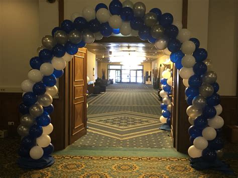 White Silver And Blue Balloon Arch For Air Force 68th Birthday