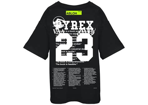 Virgil Abloh Canary Yellow Pyrex T Shirt Black Mens Fw19 Us