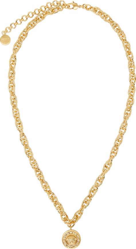 Versace Gold Fine Chain Medusa Necklace Versace Gold Necklace