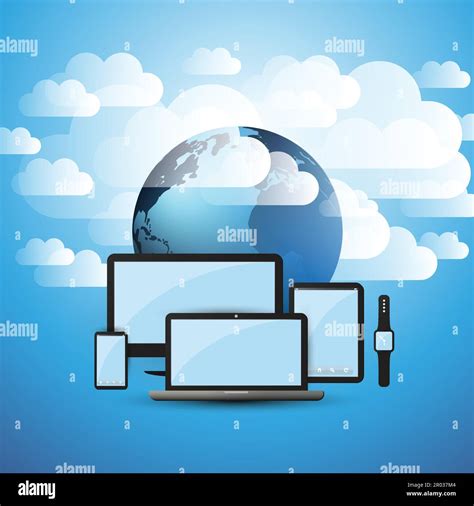 Cloud Computing Design Concept Digital Connections Technology