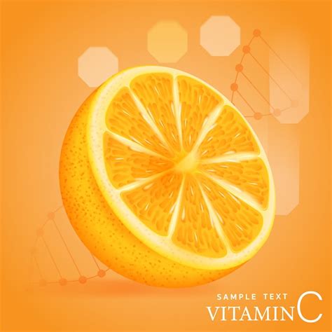 Premium Vector Extract Orange Vitamin C Vector