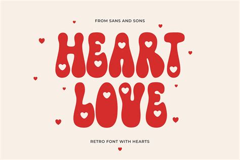 Heart Love Retro Font Heart Font Romantic Font Wedding Etsy