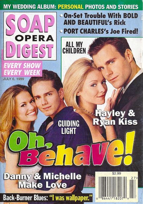 Soap Opera Digest Gl With Kelly Ripa From All My Children Soap