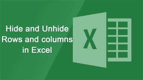 How To Hide And Unhide Rows Columns And Sheets In Excel YouTube