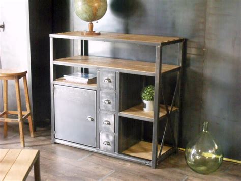 L 39cm x h 180cm x p 21, 5cm. buffet cuisine style industriel
