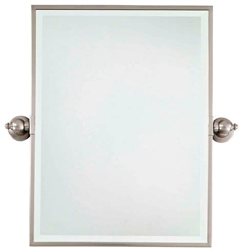 10 best bathroom mirrors of december 2020. Traditional Minka 24" High Rectangle Brushed Nickel ...