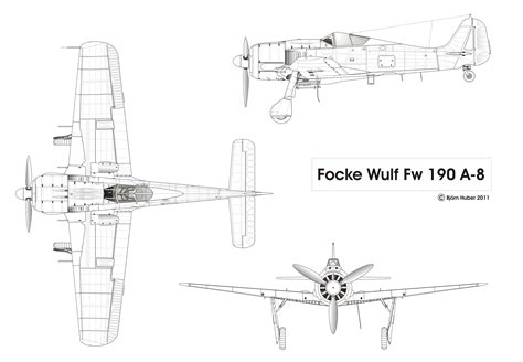 Three Side View Of Fw 190 A 8